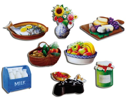 Magnettafel Küche Landhaus – Idyllische Design Metall Magnetpinnwand 60×40 cm – Memoboard Pinnwand mit Motiv: Küche Essen & Trinken Landhausküche – inkl. 8 Magnete im Landhausstil für Magnetwand – Original GUMA Magneticum® - 2