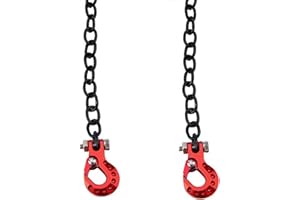 KEEDA RC Tow Chain Trailer Hook Decorative Accessories for 1:10 RC Rock Crawler Axial SCX10 Traxxas TRX4 Wraith D90 Tamiya CC01 Redcat (Red)