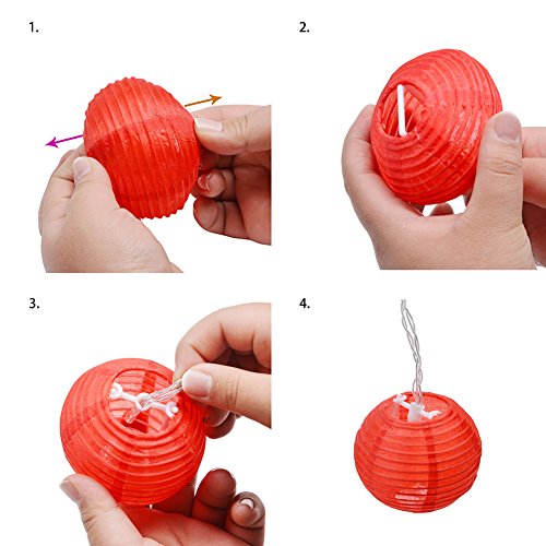 Uping® Led Lichterkette 20er Batterienbetriebene Lampions Laterne für Party, Garten, Weihnachten, Halloween, Hochzeit, Beleuchtung Deko usw. 4,2M multifarbig - 5