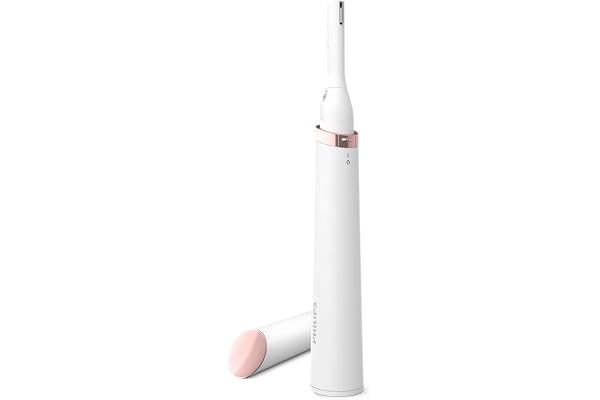 Philips Touch-up Women s Eyebrow & Facial Hair Trimmer Portable Precision Groomer Gentle Hair Remover for Eyebrows, Upper Lip, Chin & Sidelocks HP6388,White