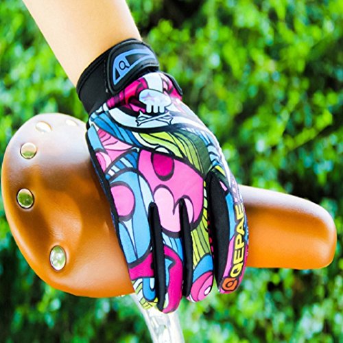 Amcool Herren Fahrradhandschuhe,Cool Vollfinger Draussen Sport Fäustlinge (M:Palm Breite 9.5cm/3.74″, Bunt) - 4