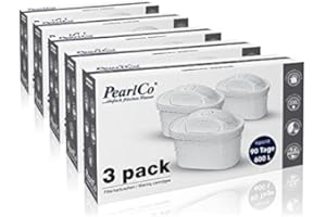 ‎PEARLCO PearlCo unimax+ Wasserfilter-Kartuschen, kompatibel mit Brita Maxtra+, Maxtra Style Marella Cool Mavea Pack 15