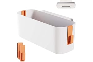 HUAMIRRA Panier de Rangement à Suspendre pour Chevet, Organiseur de Lit à Suspendre avec Crochets, Caddie de Chevet Robuste, pour le Bureau, L'école, la Maison, la Résidence, les Lits Superposés, Orange