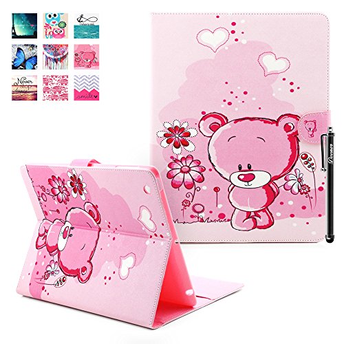 iPad 2 iPad 3 iPad 4 Hülle, Deenor Bear Pattern PU Leder Abdeckung Stand Flip Schutzhülle Hülle für Apple iPad 2 iPad 3 iPad 4. (Bear)