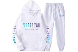 XUEQINGDE Tuta Trapstar Uomo Donna,2 Pezzi Trapstar Tuta Jogging Sportiva Set Autunno Inverno Completo Trapstar Ricamata Shooters In Pile Unisex