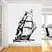 Produktbild guijiumai Nautische Wohnkultur Vintage Schiff Segelboot Wandtattoos Segel Ozean Marine Meereswellen Vinyl Aufkleber Wohnzimmer Interieur Wandbild schwarz 57x82 cm