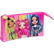 Safta VMB PARAÍSO Dreifach-Federmäppchen – Für Schule & Reise, 21,5x8x10 Cm, Hellblau/rosa