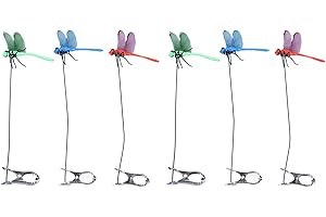 WIFEHELPER Fałszywe Klipsy na Słupki Ważki Dekoracje Zdobione Ozdoby Dekoracyjne Zaciski Mocujące Posągi Zewnętrzne (6PCS)