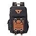 Produktbild Canvas Vintage Rucksäcke, KAUKKO Damen Herren Schulrucksack Retro Stylisch Backpack für Outdoor Reisen Wandern mit Großer Kapazität (Schwarz-A)