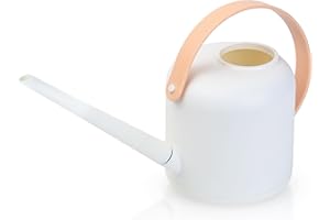 BAYIDUN Houseplant Watering Can, Small Indoor Flower Watering Can with Long Spout, Watering Can 1.7L, 50oz, 1/2 Gallon for Potted Plants, Outdoor Plants, Herb Garden, Flowers, Succulents, White(White)