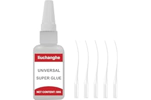 liuchanghe Super Colla 50g, Colla Ad Olio Ad Alta Resistenza, Colla Forte Istantanea, Utilizzabile universalmente per incollare plastica, vetro, legno, pietra, metallo e altro