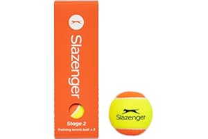 Slazenger Lot de 3 Mini balles de Tennis Unisexes Orange Stage 2 Débutant Faible Compression