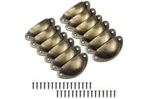 NETSPOWER Lot de 12 poignées de tiroir vintage en forme de coquillage en métal demi-cercle pour placard, armoire, maison, bureau, cuisine