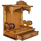 Surbhi Wall Hanging Wooden Temple for Office &amp; Home (Brown)