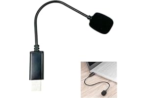 Doukesh Microphone USB Microphone PC Micro PC Condensateur Omnidirectionnel à 360° avec Col de Cygne Réglable pour Visioconférence Chat Vocal Cours en Ligne Longueur : 20,5CM