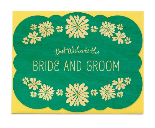 Wedding Flowers Wood Congratulations Card by Night Owl Paper Goods