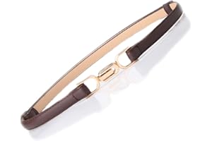 YIWEIYA Womens Faux Leather Skinny Belt Skinny PU Leather Adjustable Slim Thin Waistband Belts with Metal Buckle for Ladies Jean Dress Slim Belt