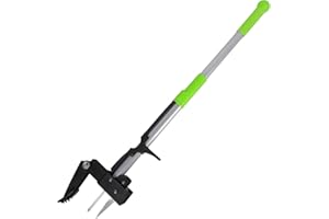 ORIENTOOLS Weeder Tool Weed Puller with Stainless 4 Claws and Foot Pedal, Dandelions Root Remover, Stand Up Lawn Garden Tool steel handle(39.4 inch/100cm)