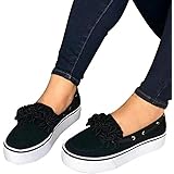 Women Casual Loafers Fashion Flower Solid Color Suede Leather Slip On Flats Vulcanized Shoes Big Size 43 Female Shallow Platform Shoes