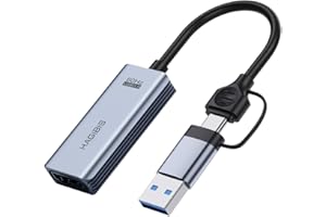 Hagibis USB 3.0 Video Capture Card HDMI to USB/USB C 1080P HD 60fps Live and Record Video Audio Game Grabber MS2130 Chip for Switch Xbox PS4/5 Live Broadcast, Gaming, Streaming (UHC07)