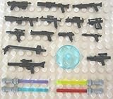 LEGO� + LITTLE ARMS - WAFFENSET - 18 VERSCHIEDENE WAFFEN f�r STAR WARS FIGUREN - Laserschwerter Blaster + seltene RADARSCH�SSEL in TRANSPARENT BLAU 3x3 NOPPEN - Star Wars