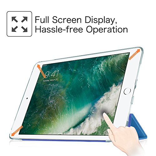 Fintie iPad 9.7 Zoll 2017 Hülle – Ultra Slim Superleicht Schutzhülle mit Lichtdurchlässig Rückseite Abdeckung Smart Cover Case Tasche mit Auto Schlaf / Wach und Standfunktion für Apple iPad 2017 Neue Modell, Blau - 7