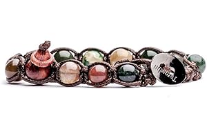 Tamashii Bracciale originale tibetano realizzato con pietre naturali AGATA MUSK