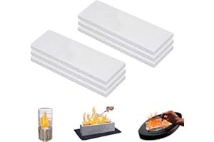 SIGANDG Lana de cerámica para bioetanol 300x100x10mm Esponja de cerámica de la chimenea en lana Adecuado para chimeneas, chimeneas de mesa, estufas de barbacoa (6 paquetes)