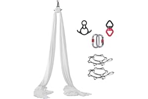 Canopz HotelBee Yoga Vertikaltuch (8x2.8m) - Yogatuch Zum Aufhängen, Trapez Schaukel, Starke Tragfä higkeit, Sicherer SchutzYoga Schaukel Set, Akrobatik Tuch Aerial Yogatuch Seide F ür Erwachsene