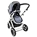 i-Safe System - Grey Trio Travel System Pram & Luxury Stroller 3 in 1 Complete With Car Seat