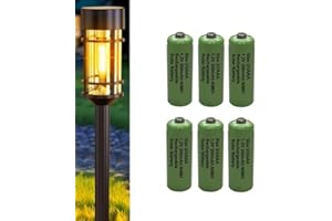 SOLUMINATE Rechargeable 2/3AAA Solar Light Batteries for Garden Solar Lights Latest 1.2V NiMH Technology (2-3AAA, 2/3HR03, Two-Thirds-AAA 29.5mm x 10mm) [6-Pack]