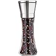 Lifeberg Stainless Steel Spice Grinder Glass, Steel Squeeze Mill,Pepper Grinder or Salt Shaker Manual Shaker, Spice Storage with Adjustable Coarseness Setting