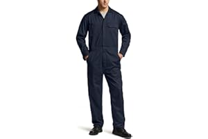 CQR Herren-Overall, langärmelig mit Reißverschluss vorne, Flecken- und knitterresistenter Arbeits-Overall mit Mehreren Taschen