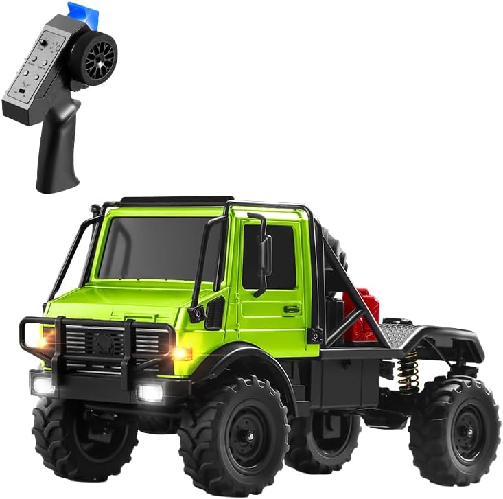 MN Model MN333 1/18 Mercedes Unimog U4000 4WD RC Crawler Offroad Uzaktan Kumandalı Araba Arazi Aracı Model Car Truck RTR Yeşil MN-333 +Dahili Işık Seti