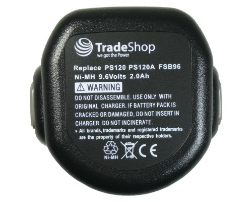 Hochleistungs Ni-MH Akku, 9,6V / 2000mAh ersetzt Dewalt / Black&Decker 246536 A9251 A9251 DE9036 DE9061 DE9062 DE9071 DW9061 DW9062 DE-9036 DE-9061 DE-9062 DE-9071 DW-9061 DW-9062 EZWA29 EZWA30 EZWA31 EZWA37 EZWA-29 EZWA-30 EZWA-31 EZWA-37 PS120 PS-120 - 3