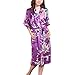 Produktbild Waymoda Women's Luxury Silky Satin Nightwear Dressing Gown, Peacock and Blossoms Pattern Kimono Pajamas, 10+ Color, 5 Sizes Optional - Long style
