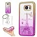 Produktbild Hülle Galaxy S7 EDGE (5,5 Zoll) Hülle Transparent Hardcase,3D Galvanotechnik TPU Kreative Liquid Bling Hülle Case Für Samsung Galaxy S7 EDGE (5,5 Zoll),Dynamisch Treibsand Flüssige Fließend Wasser Glitter Sparkle Klar Hart Plastik Tasche Kristall Handytasche Rückseite Hülle Schale Etui Für Samsung Galaxy S7 EDGE (5,5 Zoll) + Schlüsselanhänger (R) (6)