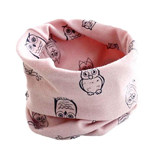 2016 New O Ring Owl Patterns Scarf Baby Kids Neckwear Collars Scarves Accessory (Pink)