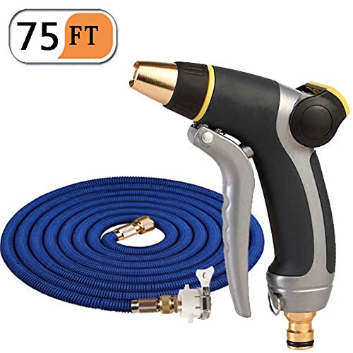 Preisvergleich Produktbild AYOUGALA Gartenschlauch Flexischlauch 75FT / 22.5M Flexischlauch Wasserschlauch Ausgedehnt Gartenteich Schlauch Gartenschläuche mit 3 Funktion Garten Handbrause für Autowäsche,Gartenbewässerung,Blau