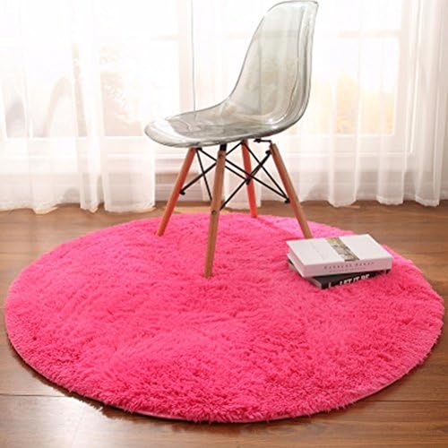 YMXLQQ Carpet yoga mats hanging rattan cushions computer chairs floor mats living room coffee table bedroom carpet carpet ( Color : Pink , Size : 120cm )