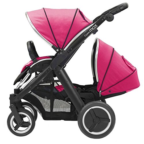 Babystyle Oyster Max 2 Tandem Pushchair - LIE FLAT - Black/Hot Pink - NEW 2015