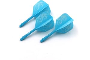 CUESOUL Rost Eje de dardo Integrado y Plumas estándar/lágrima de Pera/Forma Delgada con patrón Atractivo, Juego de 3 Piezas