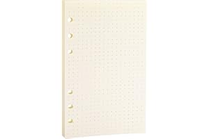 Harphia Wkład spiralny do notatnika, 6-pierścieniowy segregator, Filofax/Personal Journal, papier w kropki, 45 arkuszy/90 stron, 100 g/m² (A6 3,74 x 16,77 cala)