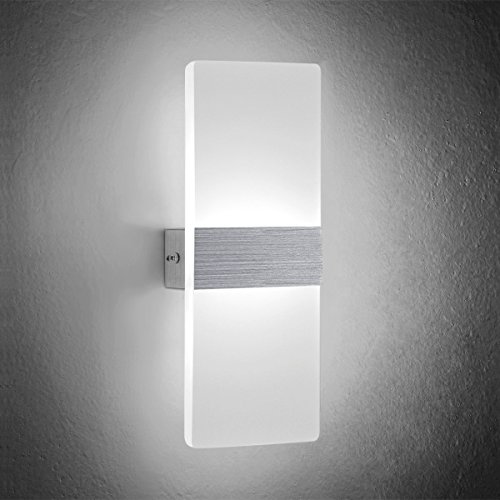 Louvra Applique Murale LED 6W Intérieur Lampe Décorative Moderne Créatif Originale Éclairage Design Lumiaire Aluminium pour Chambre Maison Couloir Salon Blanc Froid