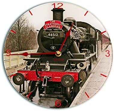 Steam Train Medium 25cm Round kitchen Wall Clock