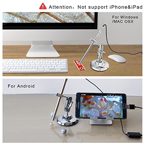 USB Mikroskope,Teslong Android Handheld USB Digital Mikroskop 200 facher VergrÃ¶ÃŸerung IP67 Wasserdichte Inspektionskamera mit , 6 LEDs, UnterstÃ¼tzung Android OTG Smartphone PC