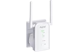 AIGITAL Répéteur WiFi 300Mbps, Extenseur sans Fil avec WPS Protection, Amplificateur de Signal du Réseau Avoir Mode AP/Repeater, Port Ethernet, Compatible avec Les Box Internet