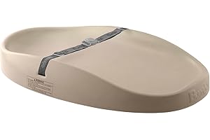 Bumbo Changing Pad - Cambiador Bebé Portátil - Acolchado, Impermeable y Antivuelco - Cómodo y Seguro con Cinturón de Seguridad - Fácil de Limpiar - Colchoneta para Cambiar Pañales - Color Taupe