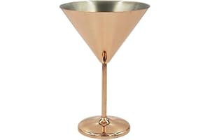 WISEFOOD wiseware Lot de 4 verres à martini en acier inoxydable or rose - 200 ml - Incassable - Verre à cocktail - Or rose