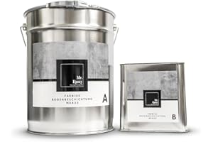 Mr. Epoxy Epoxidharz Bodenbeschichtung (5 kg, RAL 7035 Lichtgrau) - 2K Betonfarbe für Garagen, Keller & Werkstatt Boden - Flüssigkunststoff Epoxid Grundierung und Bodenversiegelung
